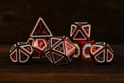 Cleric's Domain Red And White Metal Dice Set (ONLINE ORDER ONLY)