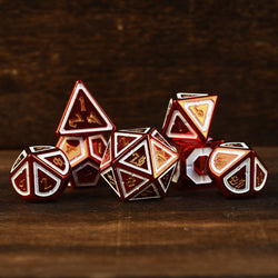 Cleric's Domain Red And White Metal Dice Set (ONLINE ORDER ONLY)