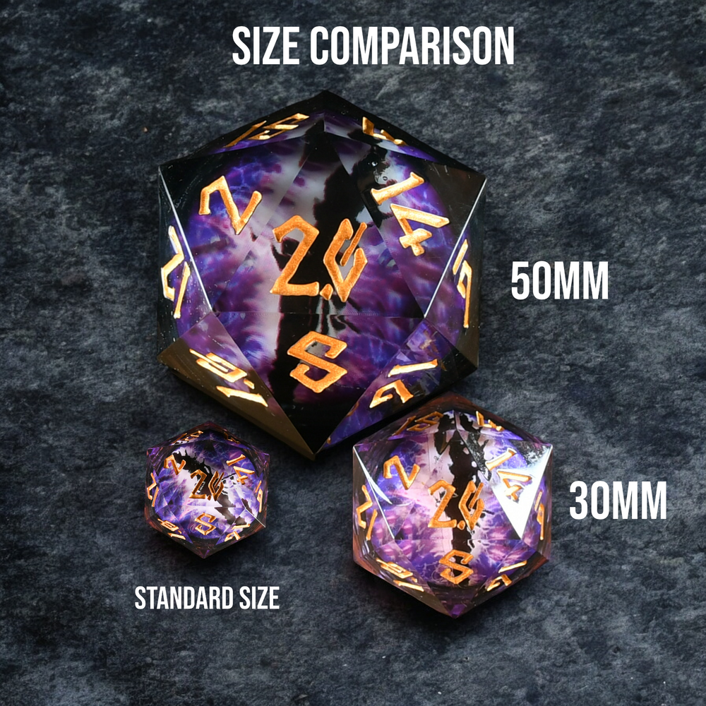 Rainbow Dragon (Black/Gold) Liquid Core 30mm D20 (ONLINE ORDER ONLY)