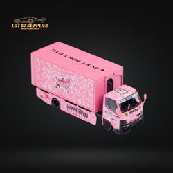 MicroTurbo HINO 300 Custom Box Truck in Pink #43 Livery 1:64 MT6404B5 (ONLINE ORDER ONLY)