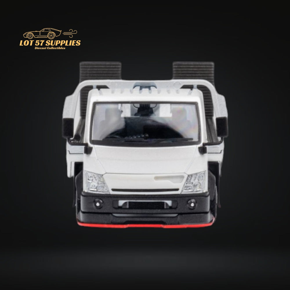 MicroTurbo HINO 300 Custom Flatbed Truck in White 1:64 MT6405A6 (ONLINE ORDER ONLY)