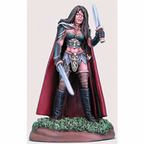 DSM1144 Female Fighter with Long Sword and Dagger The Protector Miniature (ONLINE ORDER ONLY)