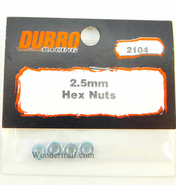 DUB2104 2.5mm Hex Nuts Du-Bro (ONLINE ORDER ONLY)