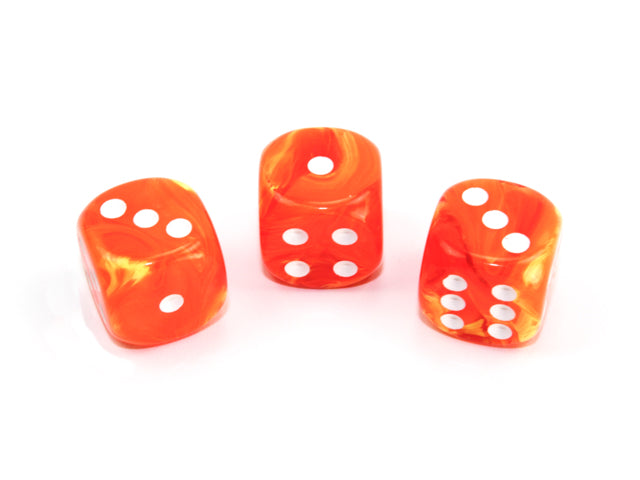 Vortex® 16mm w/pips Solar/white d6 (sold per die) | oop Rare Dice