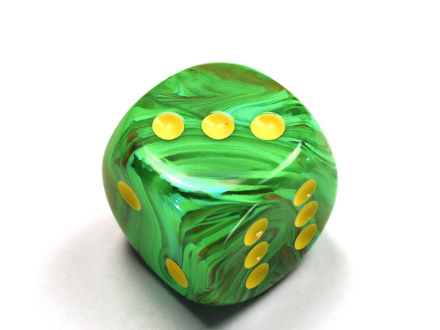 Vortex® 30mm w/pips Slime/yellow d6 Large Pipped Dice Green (sold per piece) (Online Only)