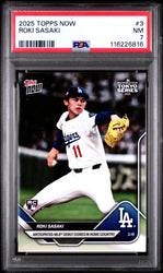 Graded 2025 Topps Now Roki Sasaki #3 Rookie RC Baseball Card PSA 7 Near Mint (ONLINE ORDER ONLY)