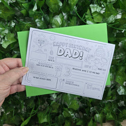 Coloring Dad Happy Birthday Card (ONLINE ORDER ONLY)
