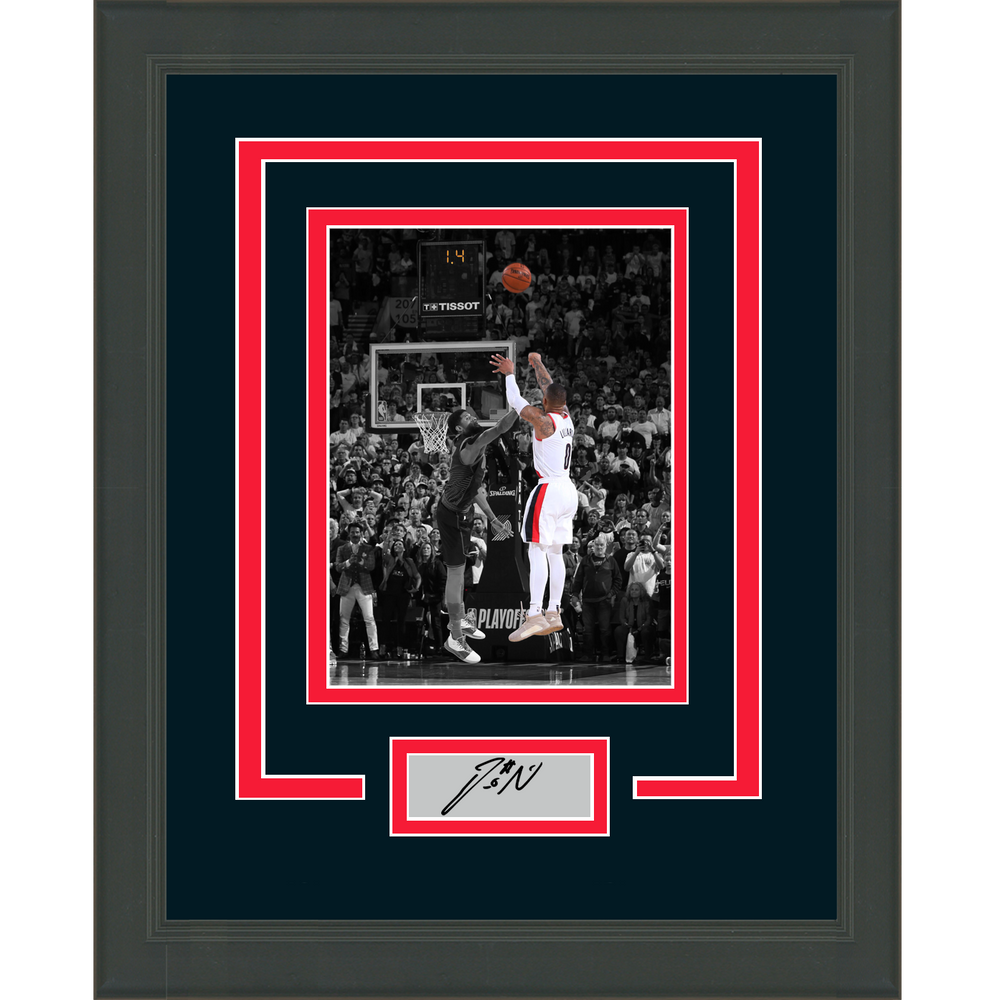 Framed Damian Lillard Facsimile Laser Engraved Signature Auto Portland Trail Blazers 11x14 Basketball Photo (ONLINE ORDER ONLY)