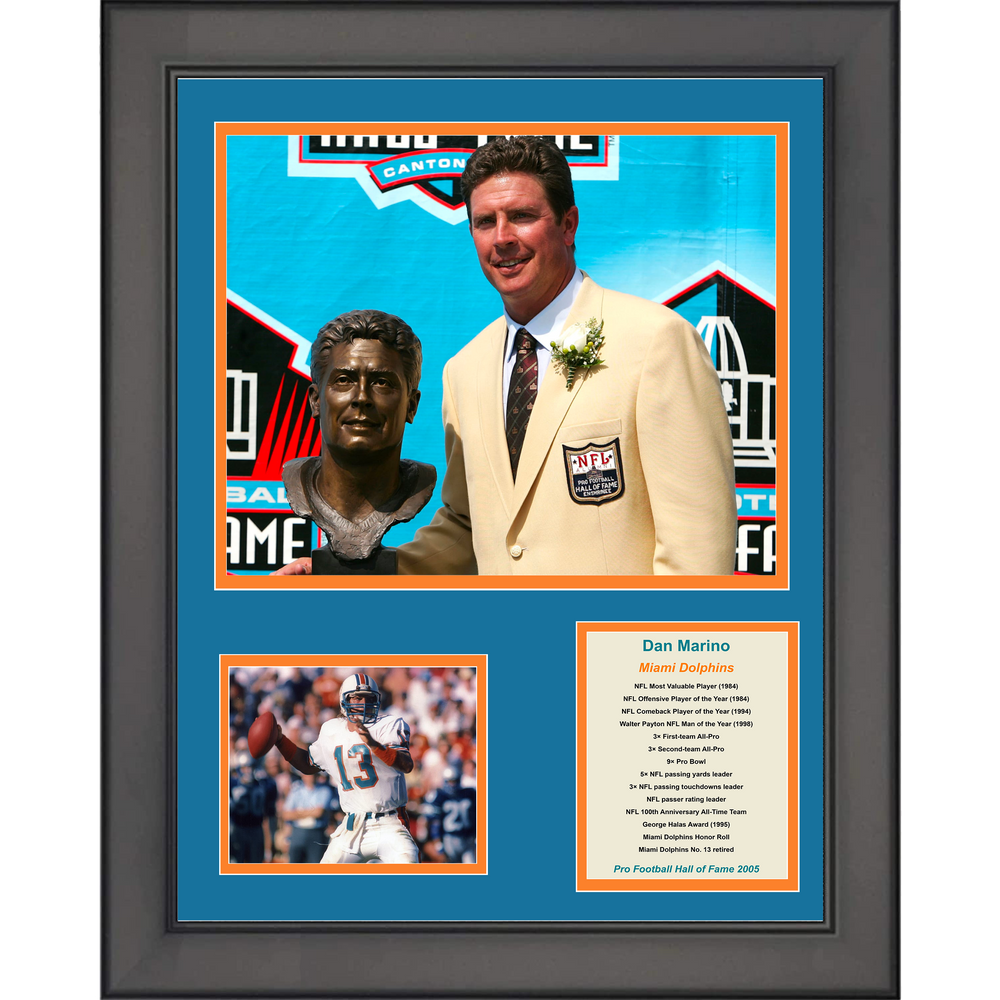 Framed Dan Marino Hall of Fame Miami Dolphins 11"x14" Football Three Photo Collage (ONLINE ORDER ONLY)