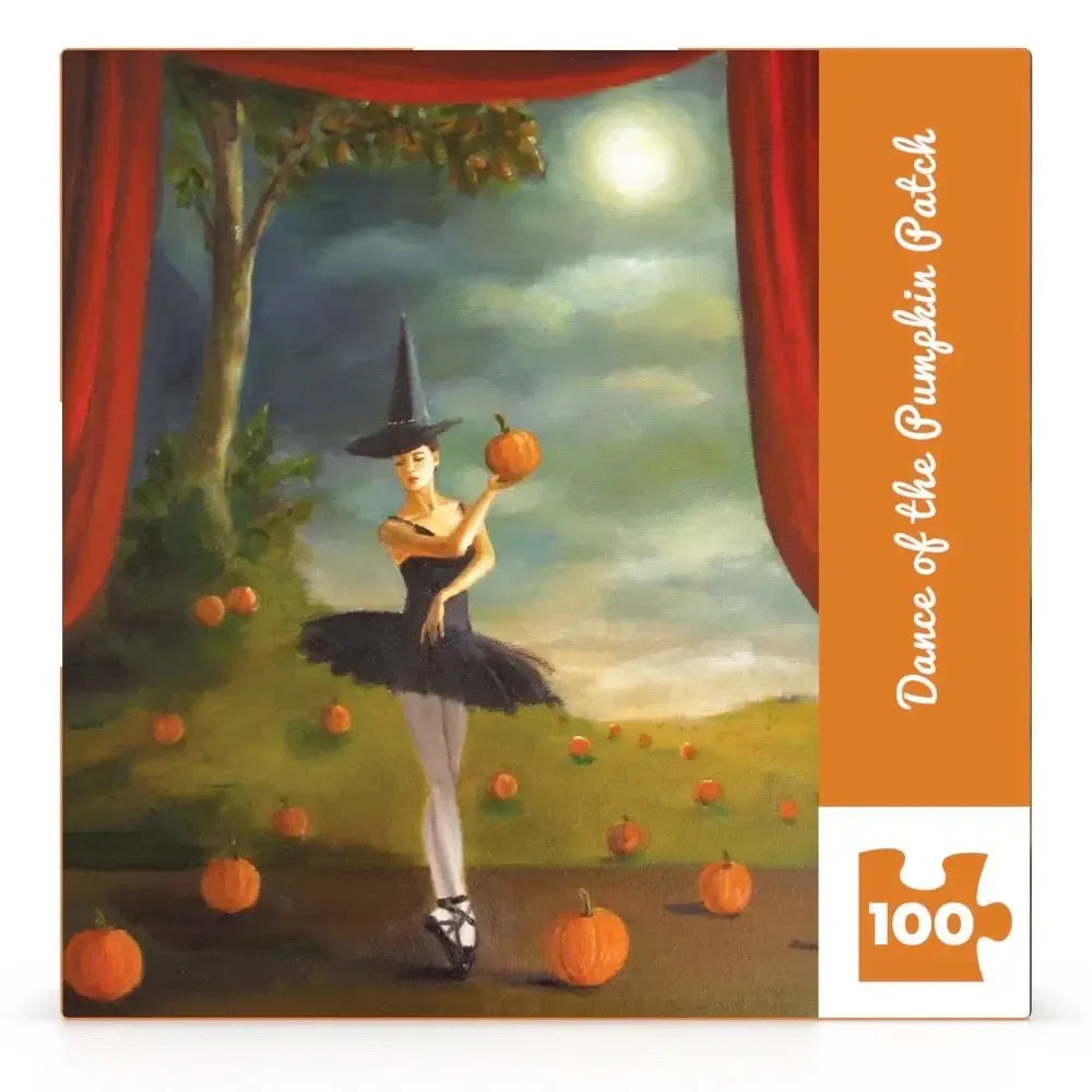 Dance of the Pumpkin Patch by Janet Hill 100 Piece Mini Jigsaw Puzzle NYPC (ONLINE ORDER ONLY)