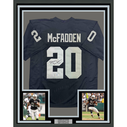 Framed Autographed/Signed Darren McFadden 35x39 Las Vegas Oakland Black Football Jersey Beckett BAS COA