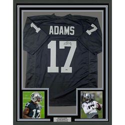 Framed Facsimile Autographed Davante Adams 35x39 Oakland Las Vegas Black Reprint Laser Auto Football Jersey (ONLINE ORDER ONLY)