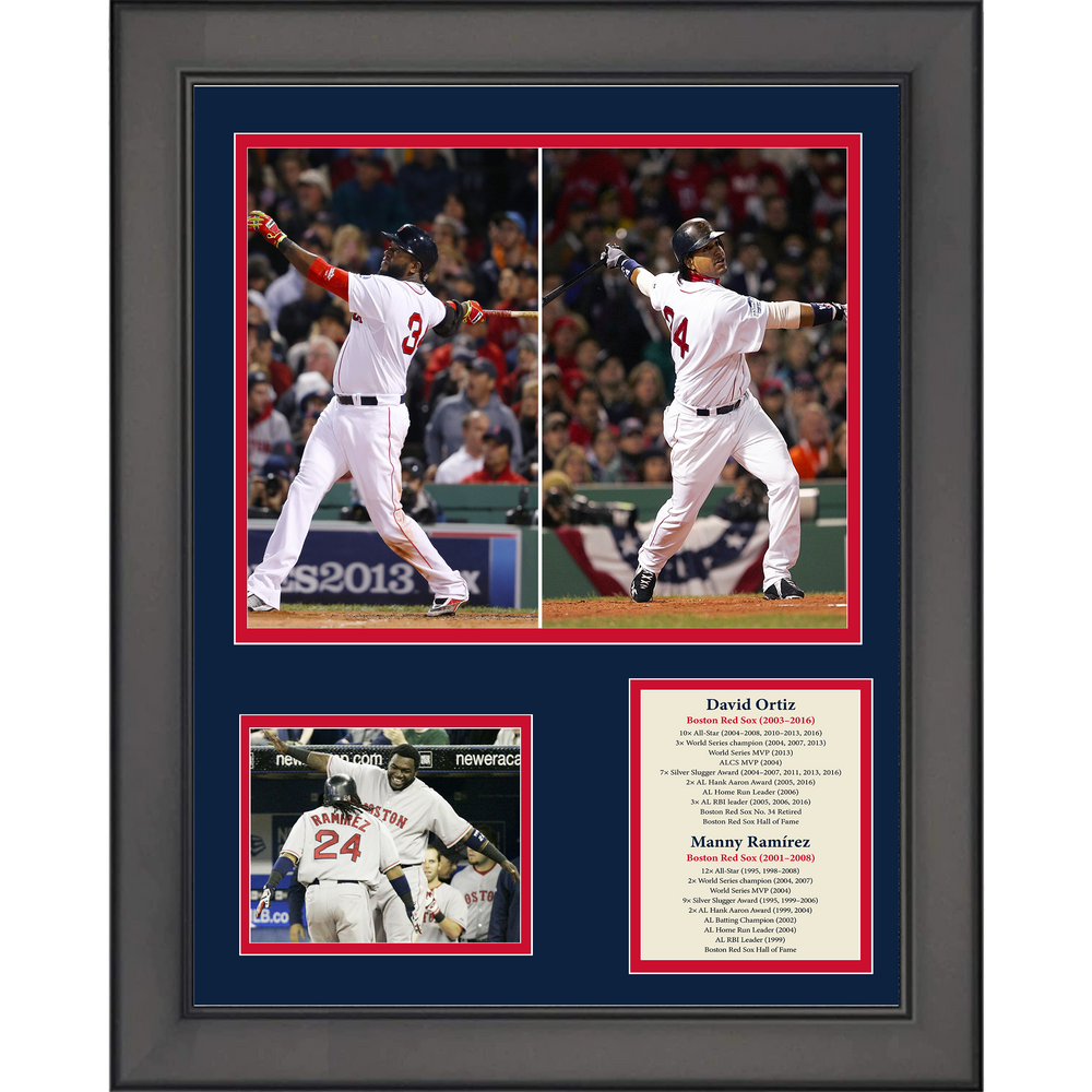 Framed David Ortiz & Manny Ramirez Boston Red Sox 11"x14" Baseball Three Photo Collage (ONLINE ORDER ONLY)