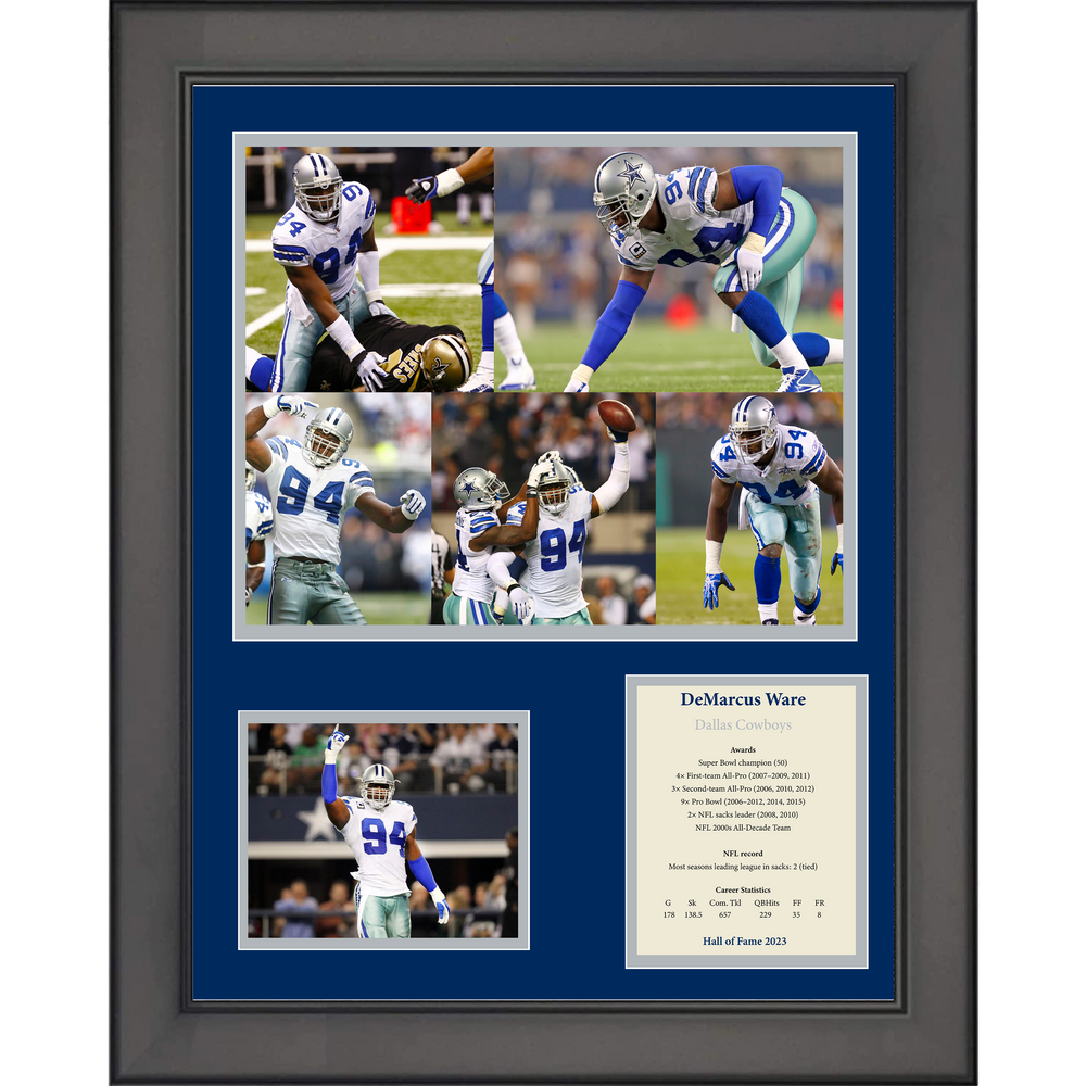 Framed DeMarcus Ware Hall of Fame Dallas Cowboys 11"x14" Football Three Photo Collage (ONLINE ORDER ONLY)