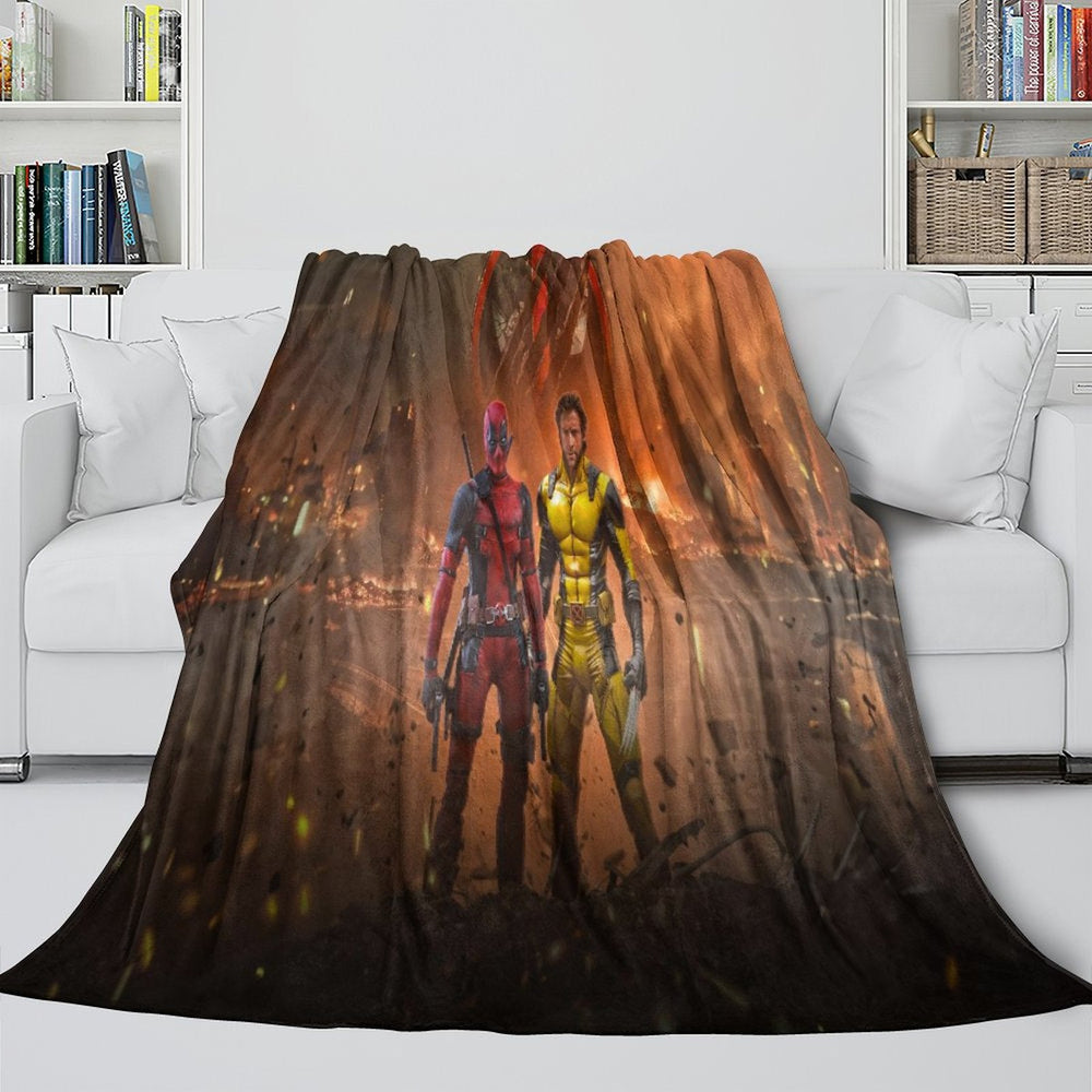 Deadpool And Wolverine Blanket Flannel Fleece Throw Room Decoration (Online Order Only)