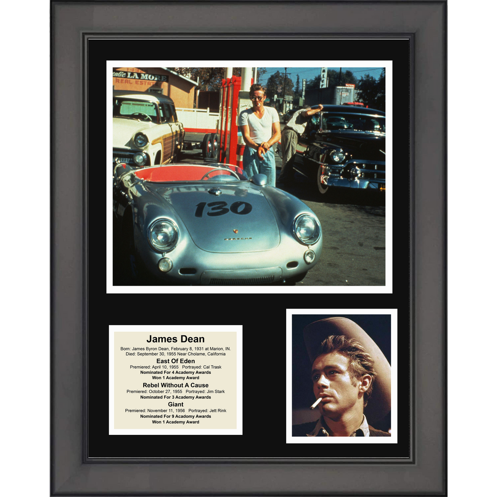 Framed James Dean Porsche 11"x14" Movie Three Photo Collage (ONLINE ORDER ONLY)