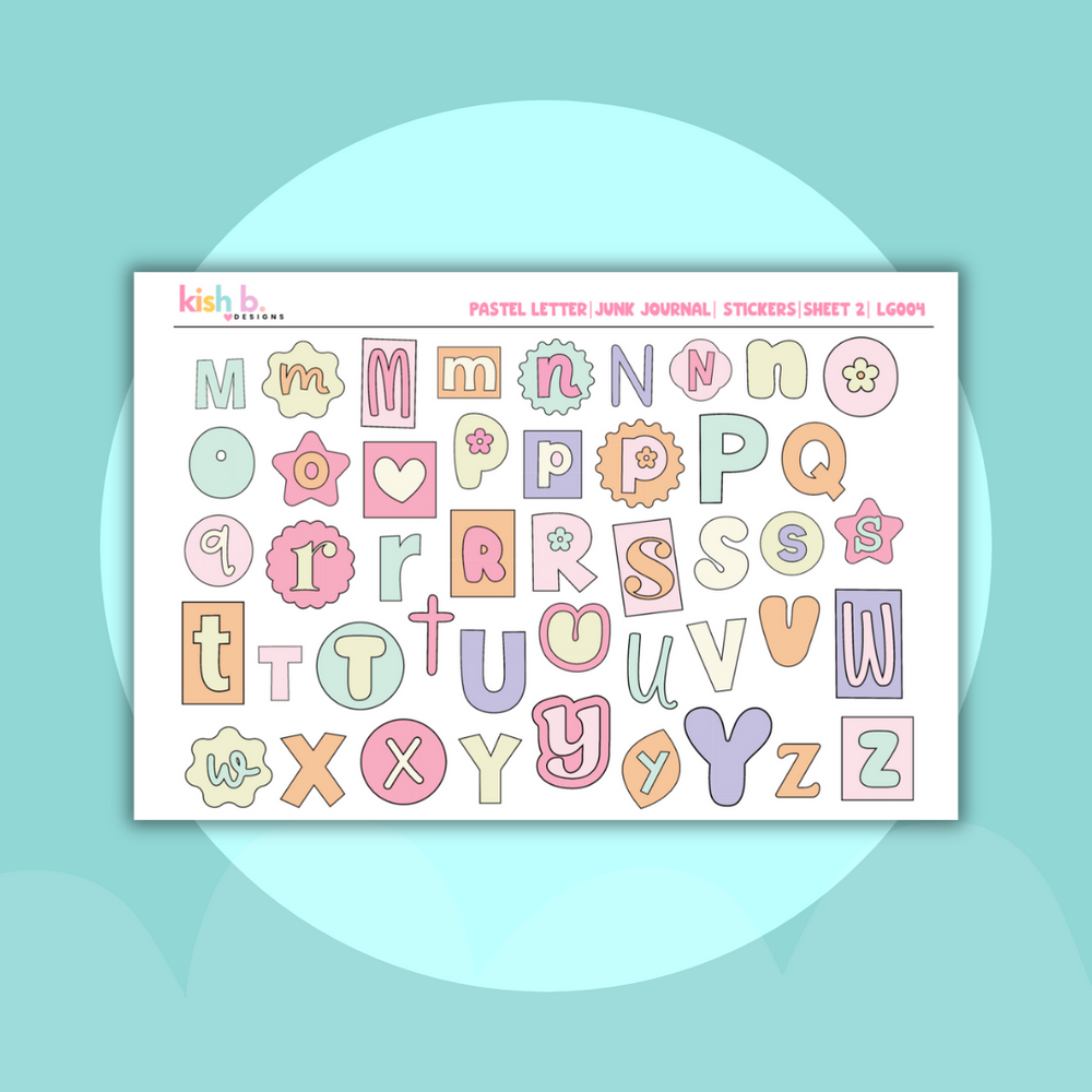 Pastel Letters | Journal Stickers (ONLINE ORDER ONLY)