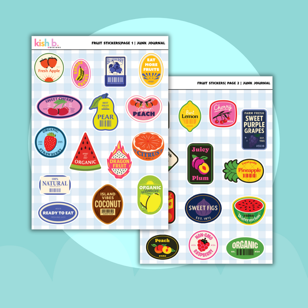 Fruit Stickers |Journal| Sticker Sheet (ONLINE ORDER ONLY)
