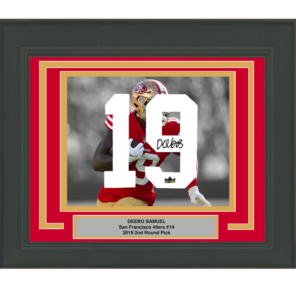 Framed Deebo Samuel Facsimile Autographed Jersey Number 23x21 San Francisco 49ers Reprint Laser Auto Football Photo (ONLINE ORDER ONLY)