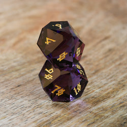 Pre-Order || Deep Plum Multifaceted Glass Dice Set