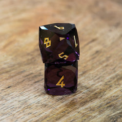 Pre-Order || Deep Plum Multifaceted Glass Dice Set