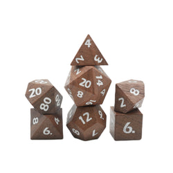 Deku Seed- 7 Piece DnD Dice Set | Wood RPG Gaming Dice (ONLINE ORDER ONLY)