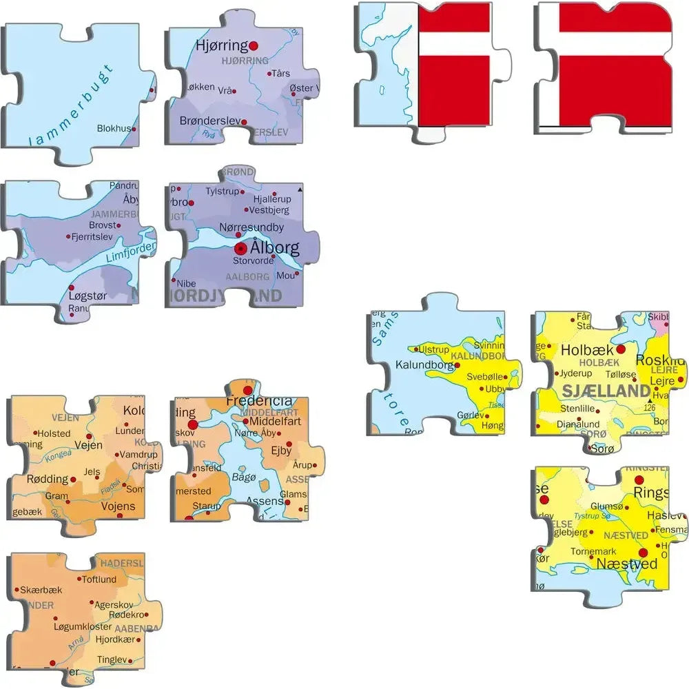 Denmark Map 70 Piece Tray Jigsaw Puzzle Larsen (ONLINE ORDER ONLY)