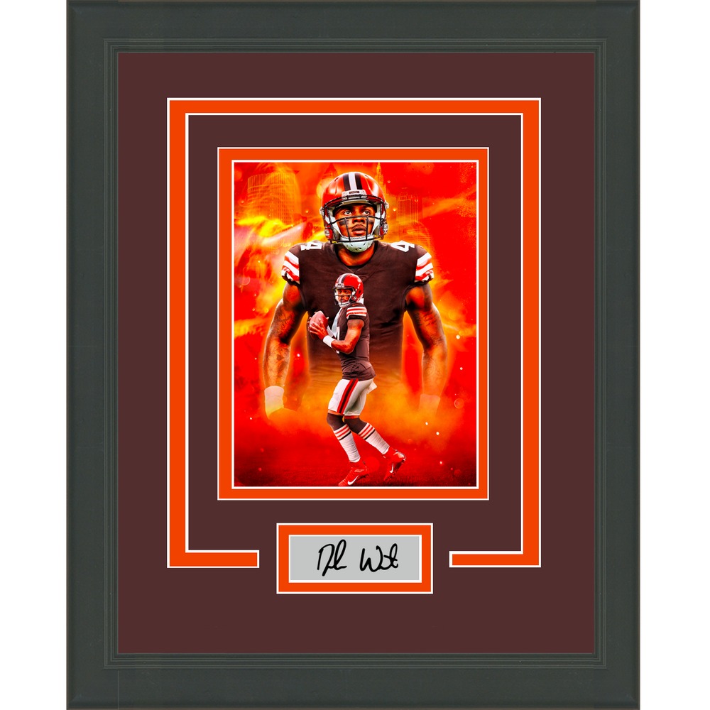 Framed Deshaun Watson Facsimile Laser Engraved Signature Auto Cleveland Browns 11x14 Football Photo (ONLINE ORDER ONLY)