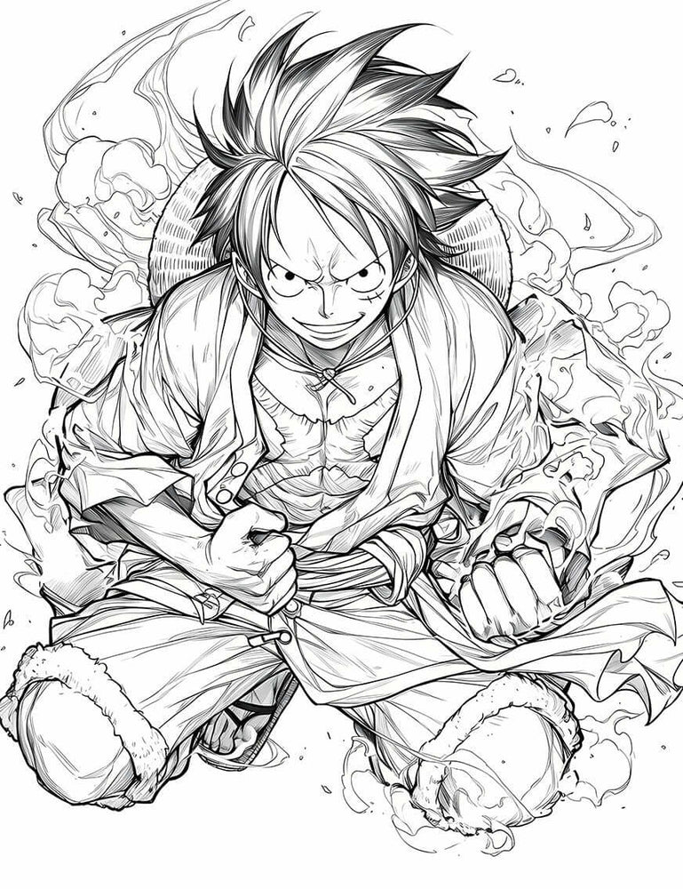 Determined Monkey D. Luffy Coloring Page | One Piece Power Art | Instant Digital Download | Iconic Luffy Printable (ONLINE ORDER ONLY)