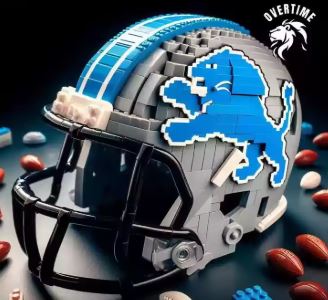 Detroit Lions Football Helmet Custom building blocks (Online Only)