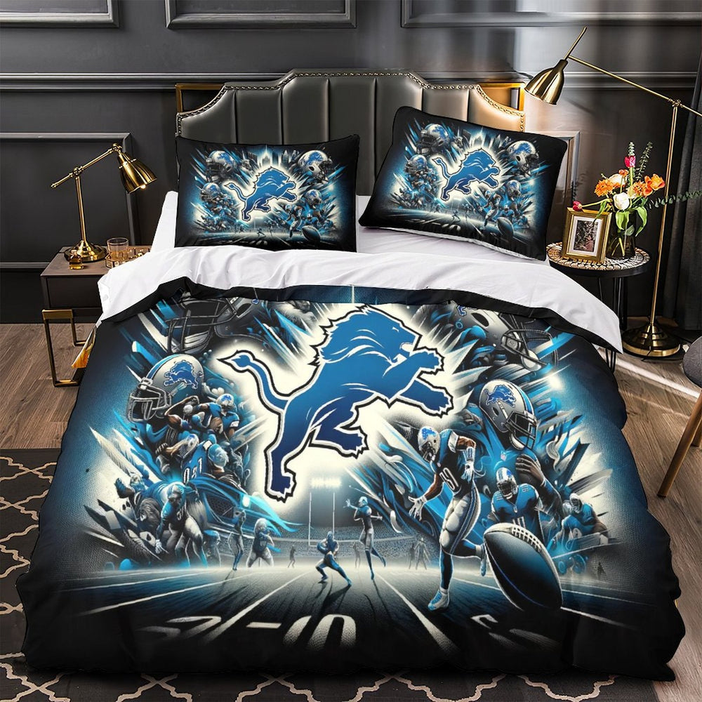 Detroit Lions Bedding Set Pattern Duvet Cover (Online Order Only)