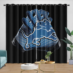 Detroit Lions Curtains Blackout Window Drapes Room Decoration (Online Order Only)