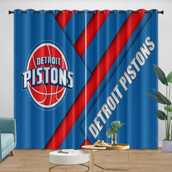 Detroit Pistons Curtains Blackout Window Drapes Room Decoration (Online Order Only)