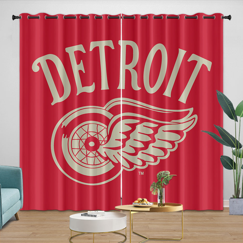 Detroit Red Wings Curtains Blackout Window Drapes Room Decoration (Online Order Only)