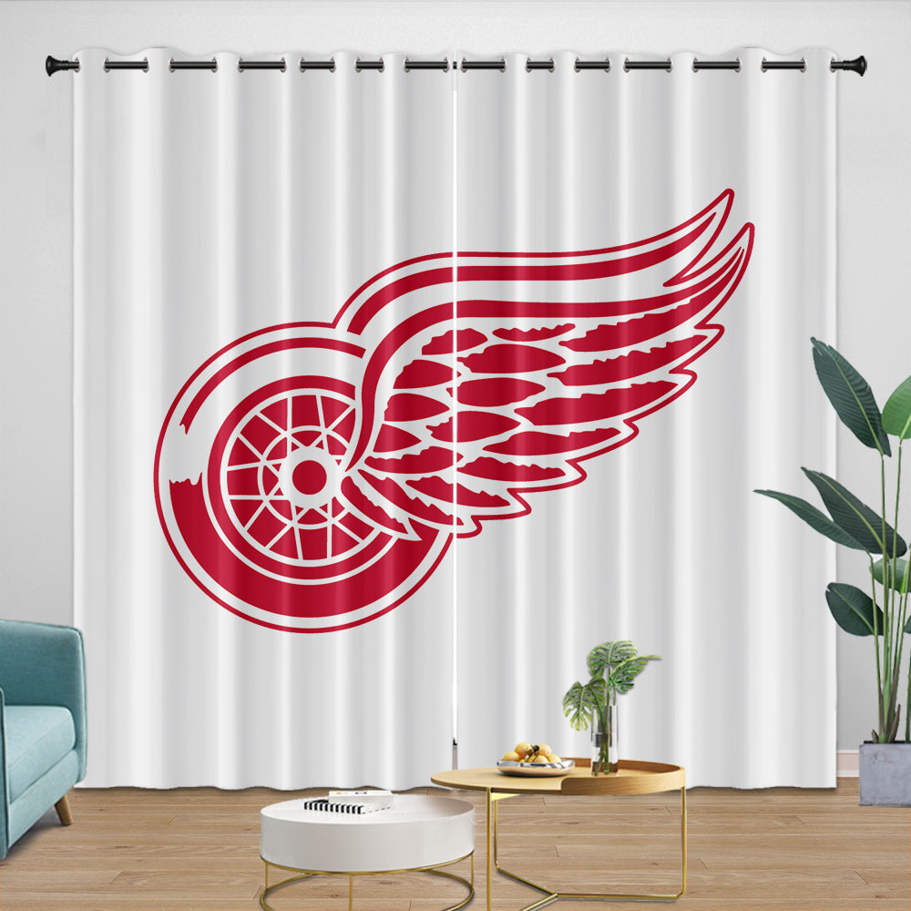 Detroit Red Wings Curtains Blackout Window Drapes Room Decoration (Online Order Only)