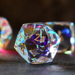 Pre-Order || Diamond Prism Multifaceted Glass Dice Set