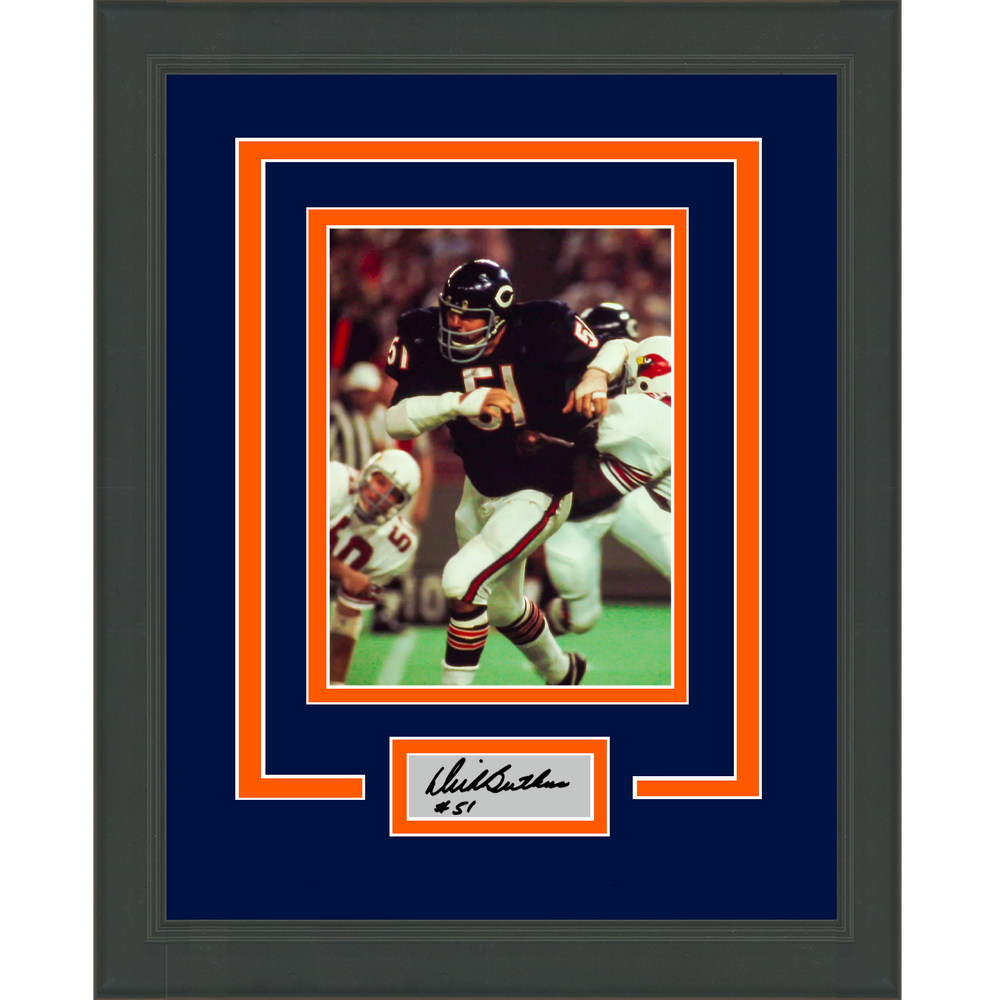 Framed Dick Butkus Facsimile Laser Engraved Signature Auto Chicago Bears 11x14 Football Photo (ONLINE ORDER ONLY)