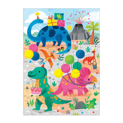Dino Party Greeting Card 12 Piece Jigsaw Puzzle Mudpuppy (ONLINE ORDER ONLY)
