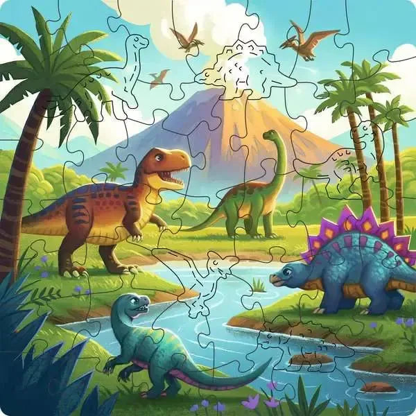 Dinosaur Days 44 Piece Wooden Jigsaw Puzzle Ravensburger (ONLINE ORDER ONLY)