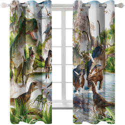 Dinosaur Curtains Blackout Window Treatments Drapes Room Decoration (Online Order Only)