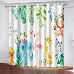 Dinosaur Curtains Blackout Window Treatments Drapes Room Decoration (Online Order Only)