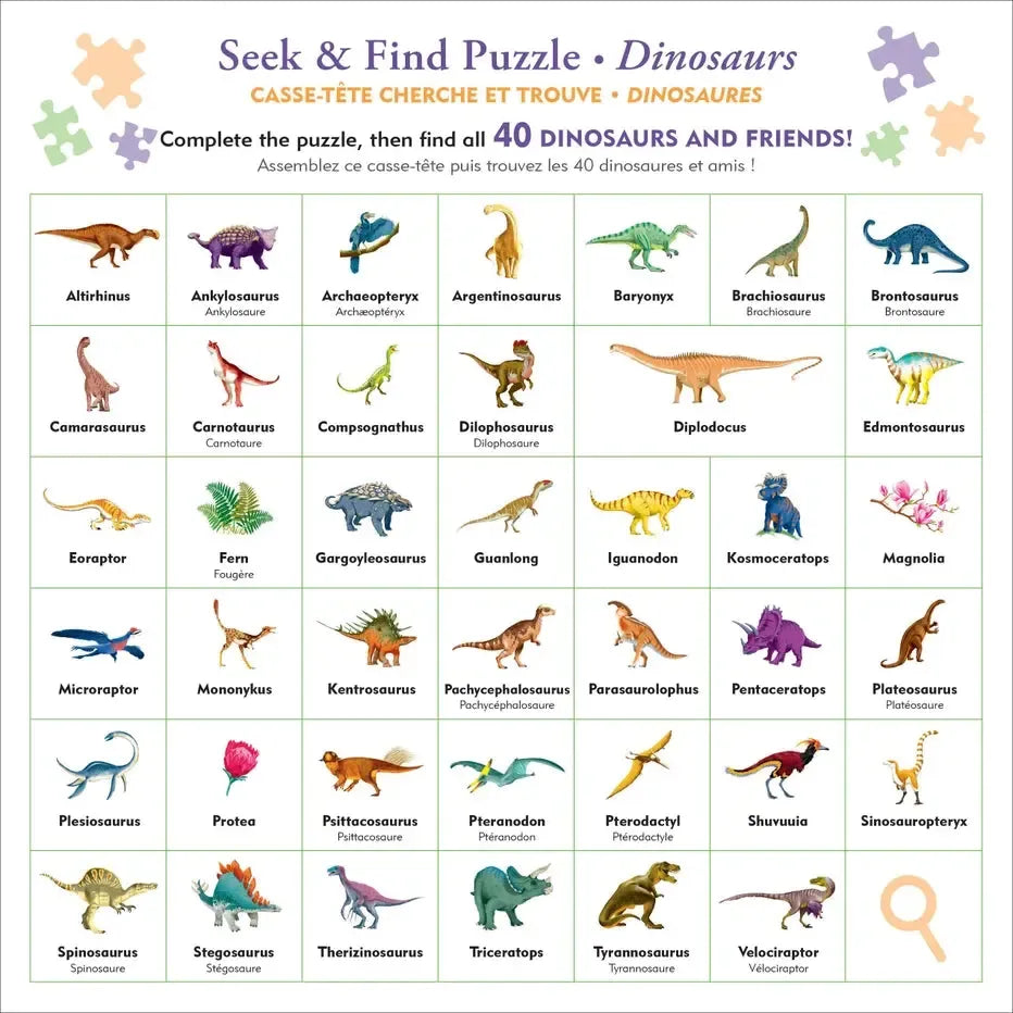Dinosaurs 100 Piece Seek & Find Jigsaw Puzzle Peter Pauper (ONLINE ORDER ONLY)