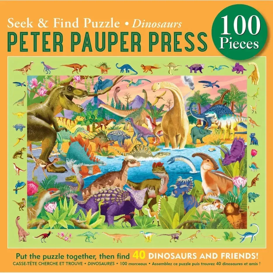 Dinosaurs 100 Piece Seek & Find Jigsaw Puzzle Peter Pauper (ONLINE ORDER ONLY)