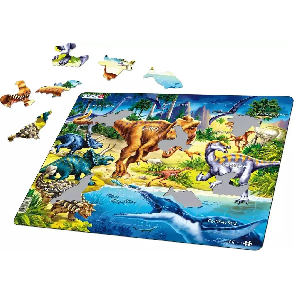 Dinosaurs from the Cretaceous Period 57 Piece Tray Jigsaw Puzzle Larsen (ONLINE ORDER ONLY)
