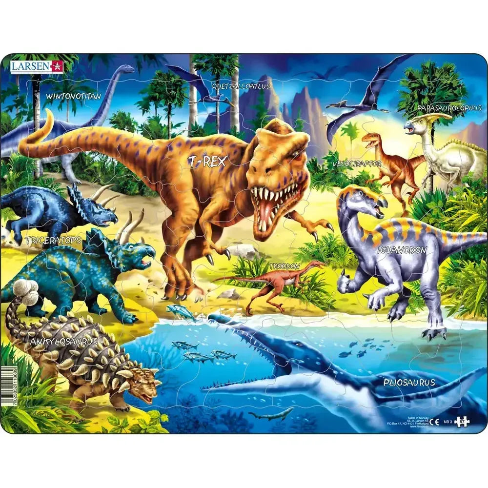Dinosaurs from the Cretaceous Period 57 Piece Tray Jigsaw Puzzle Larsen (ONLINE ORDER ONLY)