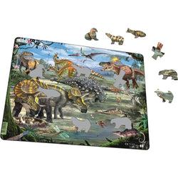 Dinosaurs of the Cretaceous Period 65 Piece Tray Jigsaw Puzzle Larsen (ONLINE ORDER ONLY)