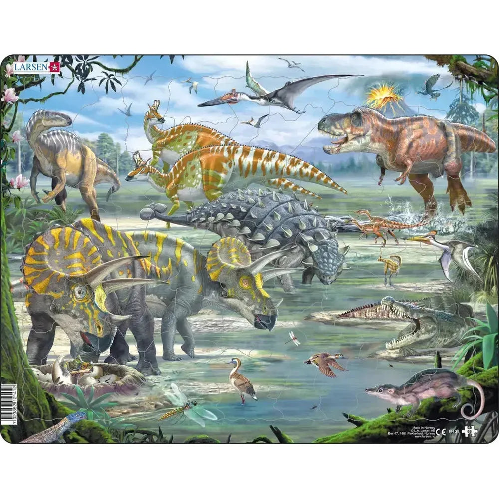 Dinosaurs of the Cretaceous Period 65 Piece Tray Jigsaw Puzzle Larsen (ONLINE ORDER ONLY)