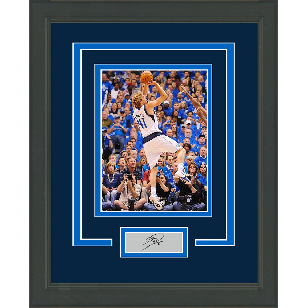 Framed Dirk Nowitzki Facsimile Laser Engraved Signature Auto Dallas Mavericks 11x14 Basketball Photo (ONLINE ORDER ONLY)