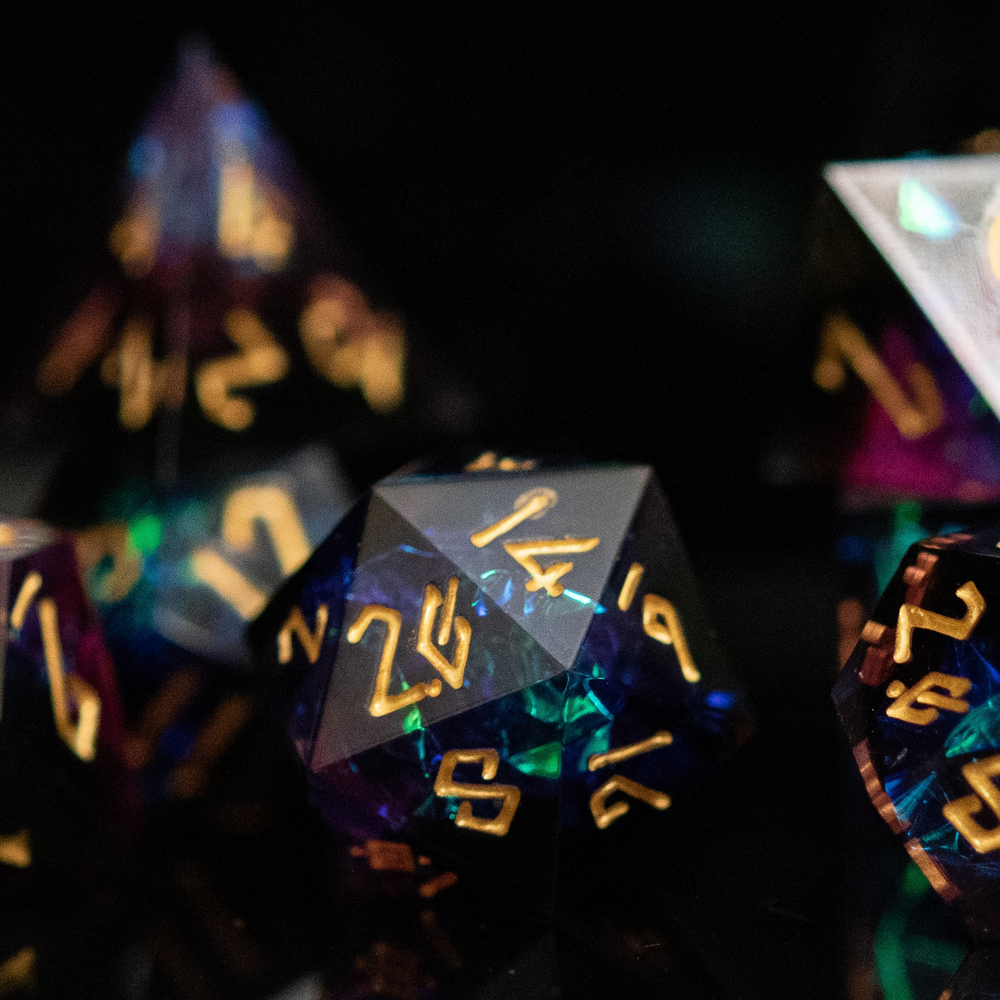 PRE-ORDER || Disenchanted Sharp-Edged Resin Dice Set