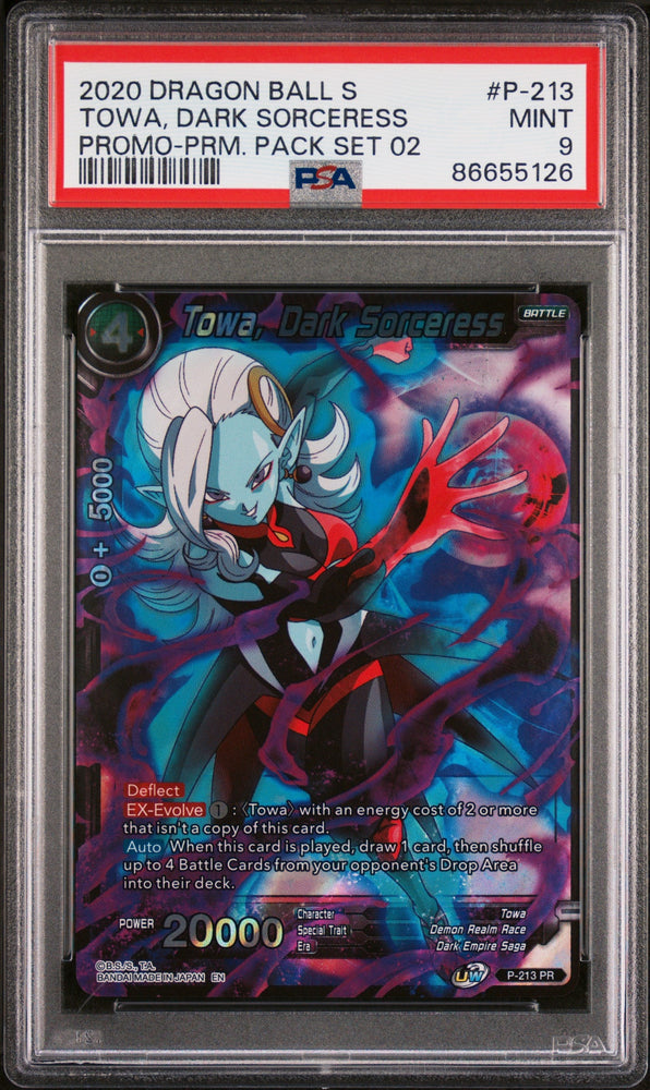 2020 DRAGON BALL SUPER TOWA, DARK SORCERESS #P-213 - PSA 9 (Online Order Only)